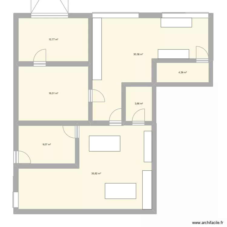 atelier. Plan de 7  et 112 m²