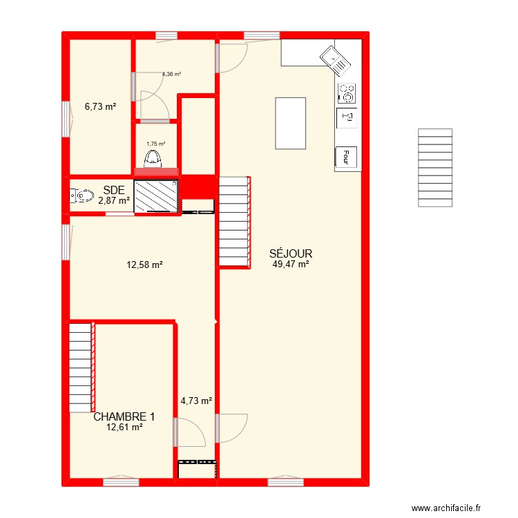 BI 30921. Plan de 24 pièces et 332 m2