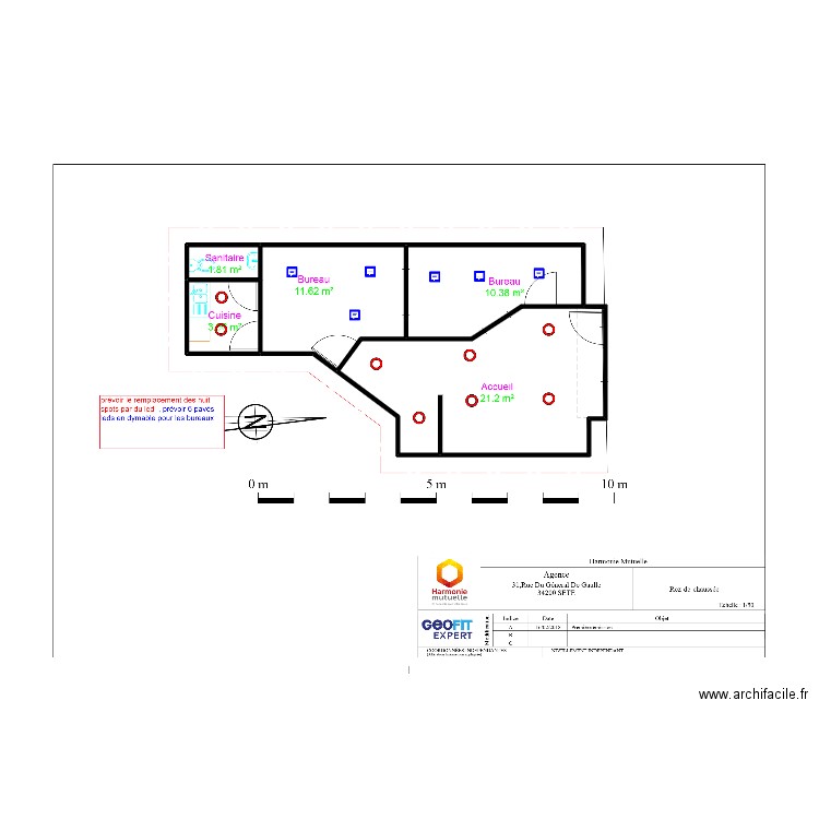 Sète. Plan de 5 pièces et 51 m2