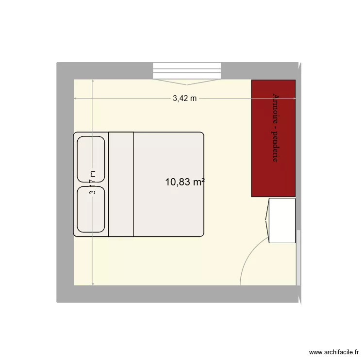 Chambre jojopat. Plan de 1 Pièce et 11 m² Chambre jojopat. Plan de 1 Pièce et 11 m²