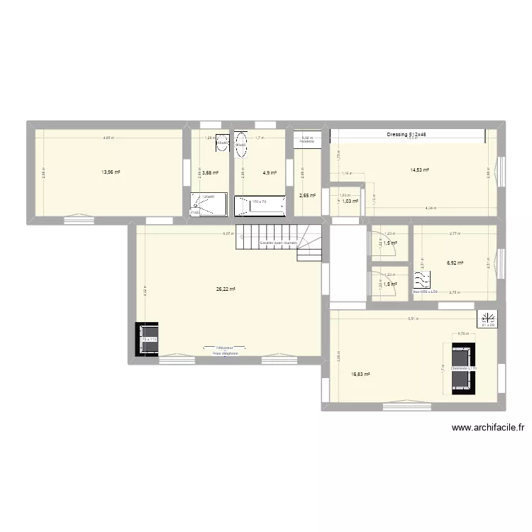 Maison 2 SDB. Plan de 