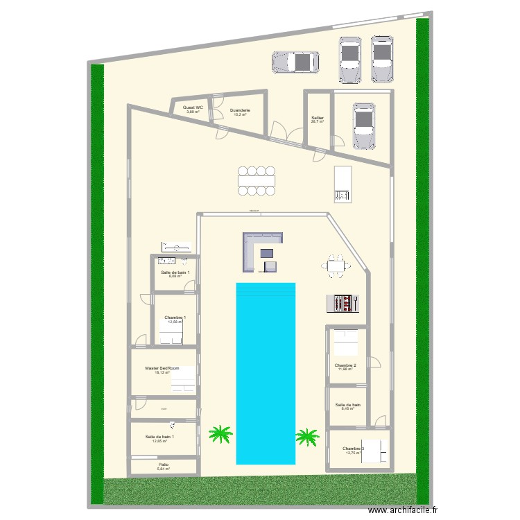 MontChoisy. Plan de 14 pièces et 1219 m2