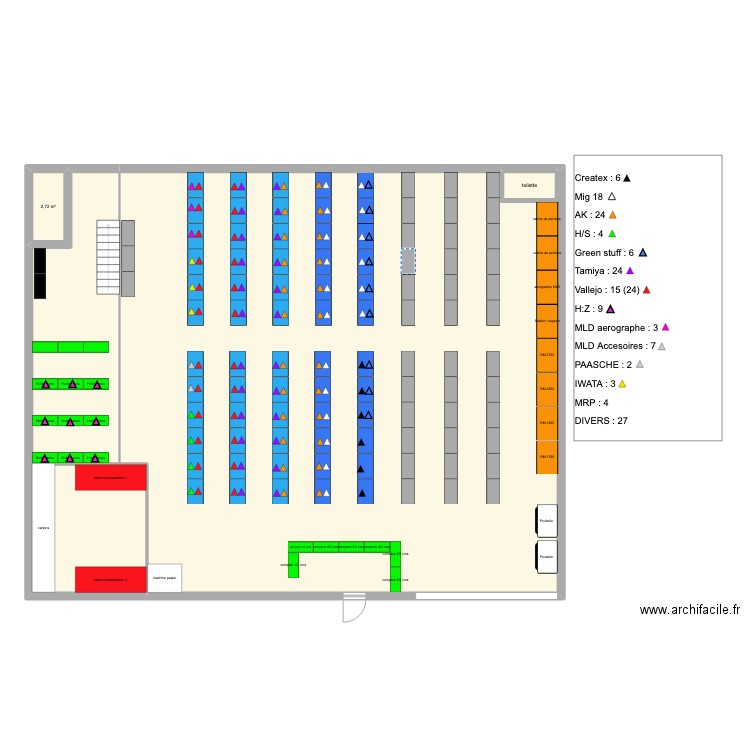 local 280m2. Plan de 4 pièces et 272 m2
