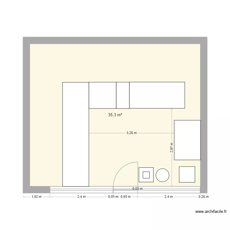 essai 2. Plan de 1 Pièce et 35 m²
