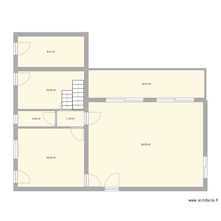 Extension 40m2. Plan de 7 pièces et 92 m2