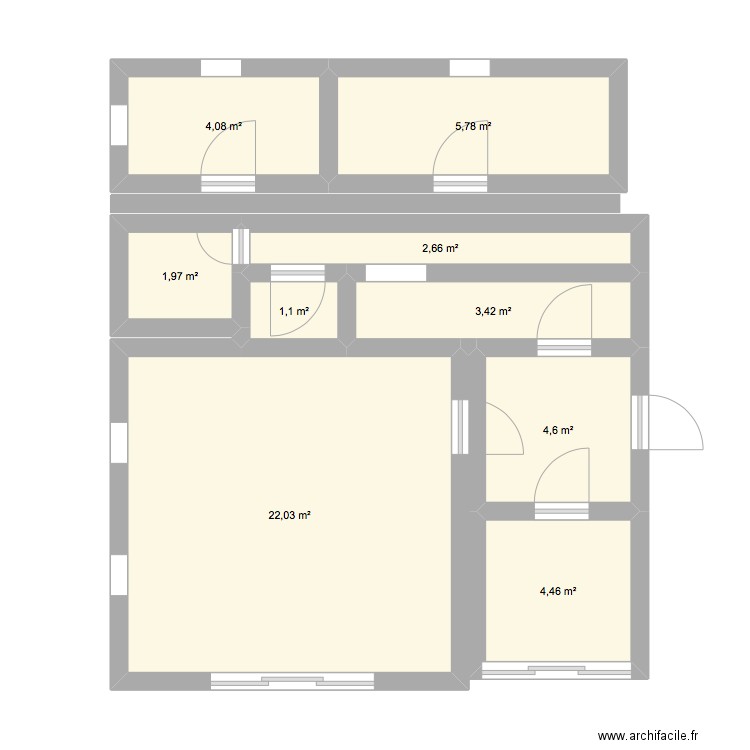 Le plan de mon appartement. Plan de 9 pièces et 50 m2