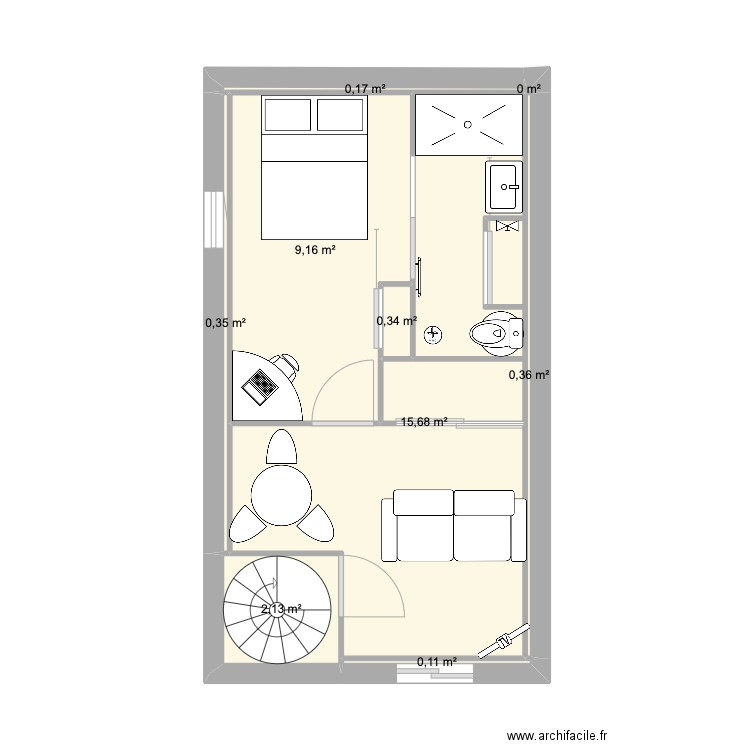 20 QUAI VINAS. Plan de 9 pièces et 28 m2