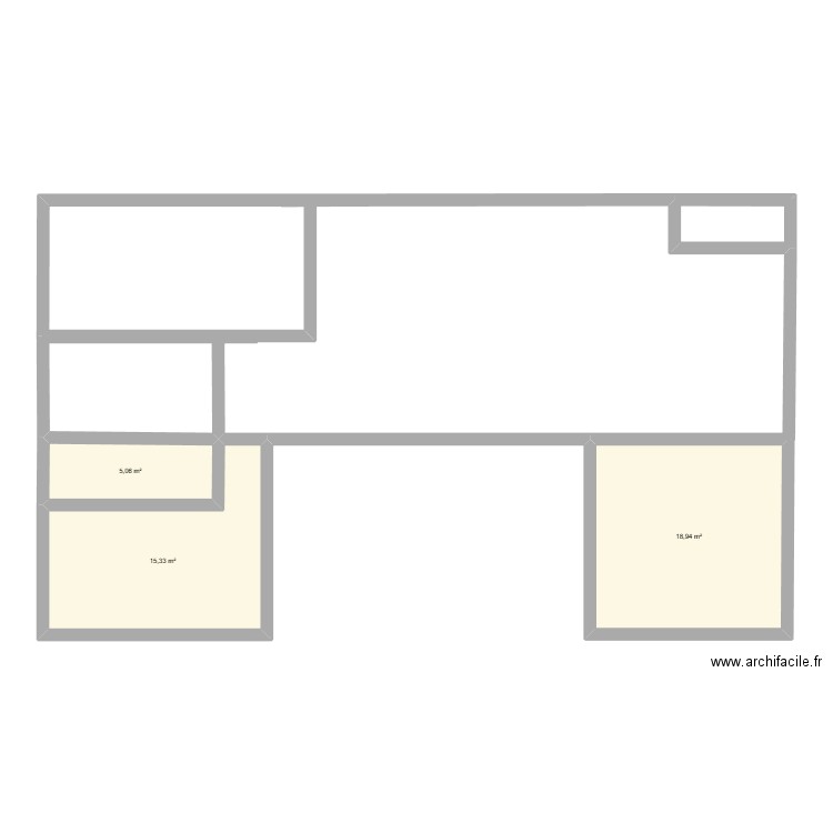 Barbue. Plan de 3 pièces et 39 m2