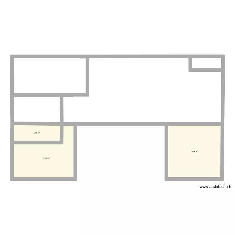 Barbue. Plan de 3 pièces et 39 m²