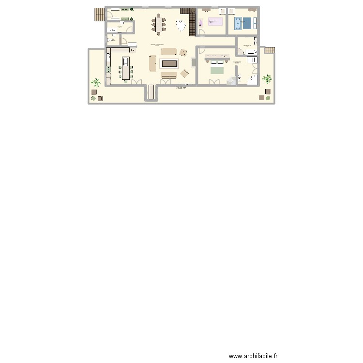 MAISON A&B. Plan de 16 pièces et 445 m2