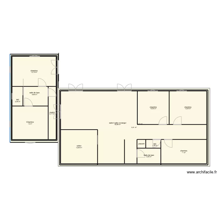 extension 2 plan noir et blanc. Plan de 