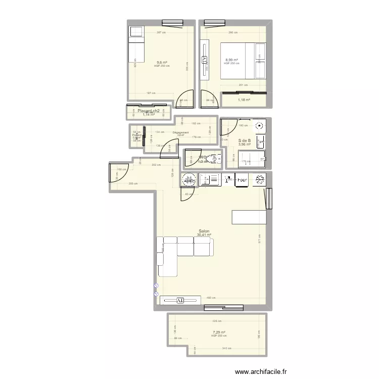 salon. Plan de 