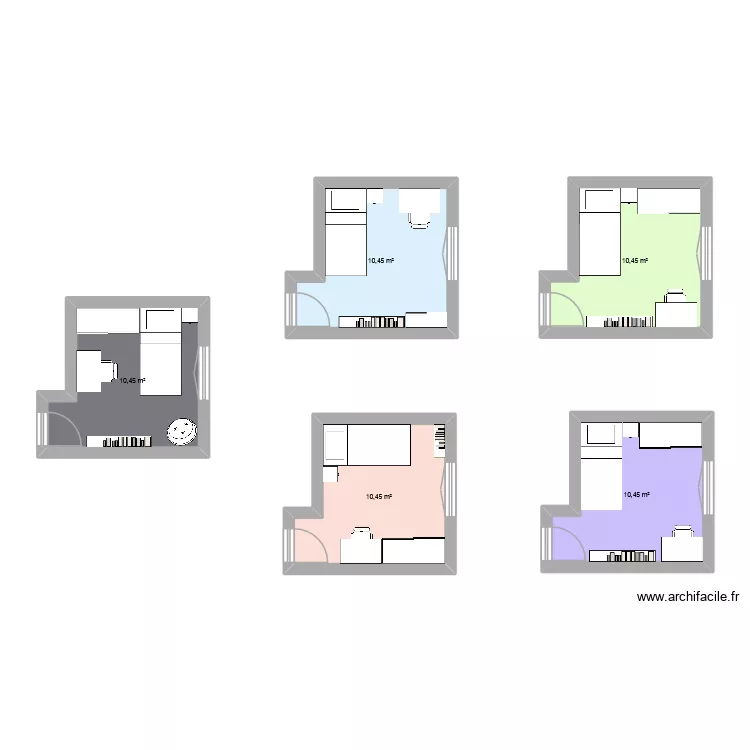 Prout prout. Plan de 5  et 52 m²