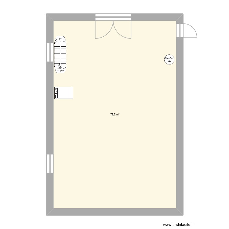 garage. Plan de 1 pièce et 79 m2