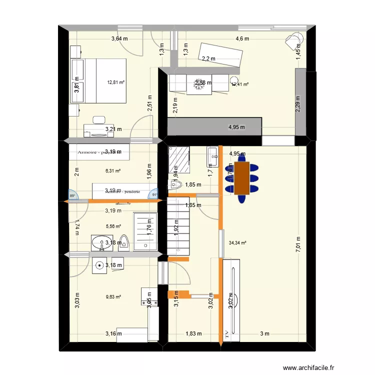 test maison 2.1. Plan de 6 pièces et 86 m² test maison 2.1. Plan de 6 pièces et 86 m²