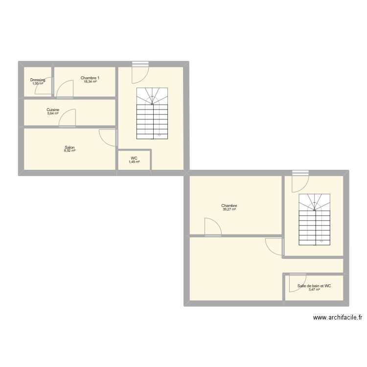 MARACHRA elec. Plan de 7 pièces et 79 m2