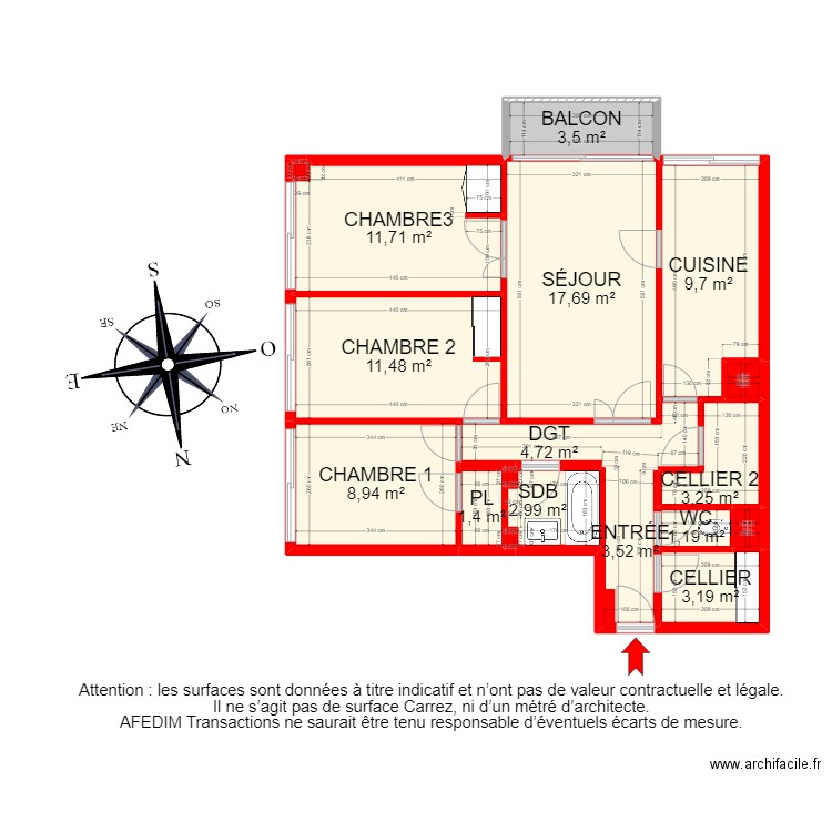 BI15794 -. Plan de 19 pièces et 96 m2