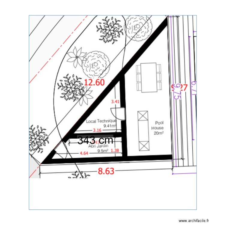 poolhouse projet. Plan de 0 pièce et 0 m2