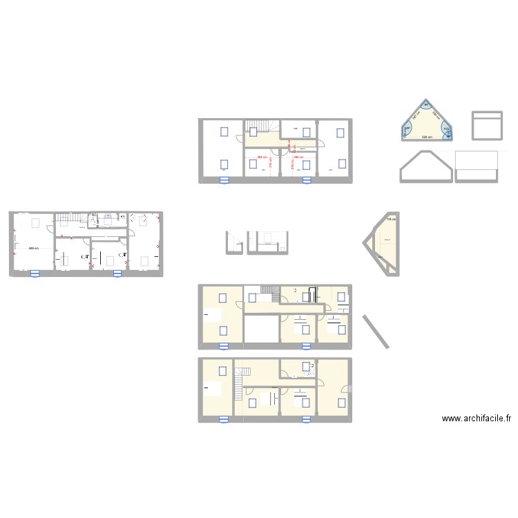 Montmachoux1er V2. Plan de 13 pièces et 352 m2