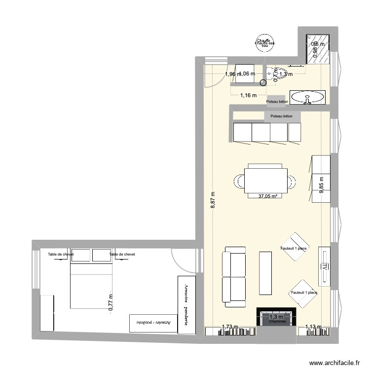 Plan coté Theo test sans meuble plomberie. Plan de 0 pièce et 0 m2 Plan coté Theo test sans meuble plomberie. Plan de 0 pièce et 0 m2