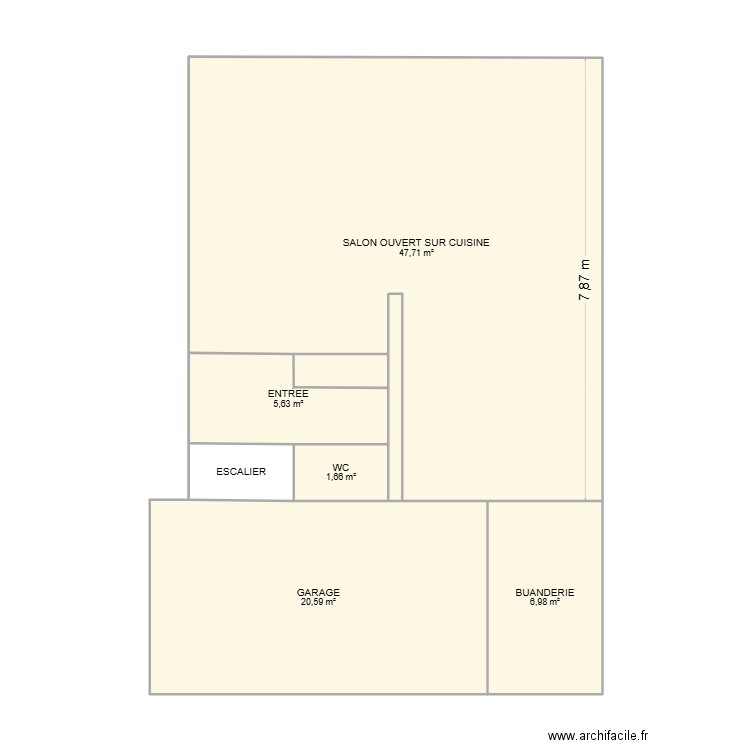 MORA. Plan de 7 pièces et 85 m2
