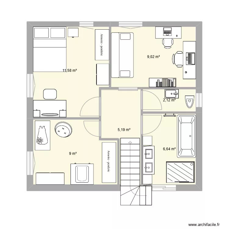 Maison de r&ecirc;ve 💖 &eacute;tage. Plan de 6  et 44 m²
