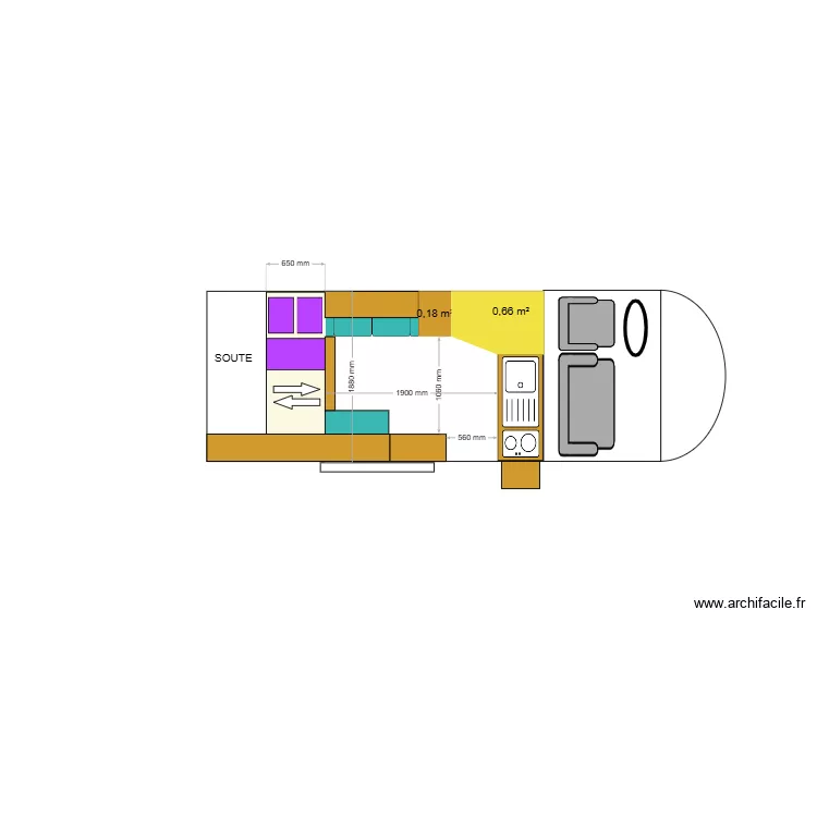 fourgon. Plan de 