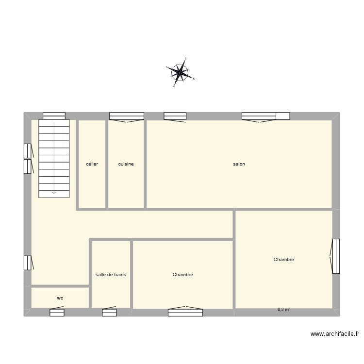 LARRETEGUY. Plan de 9 pièces et 72 m2