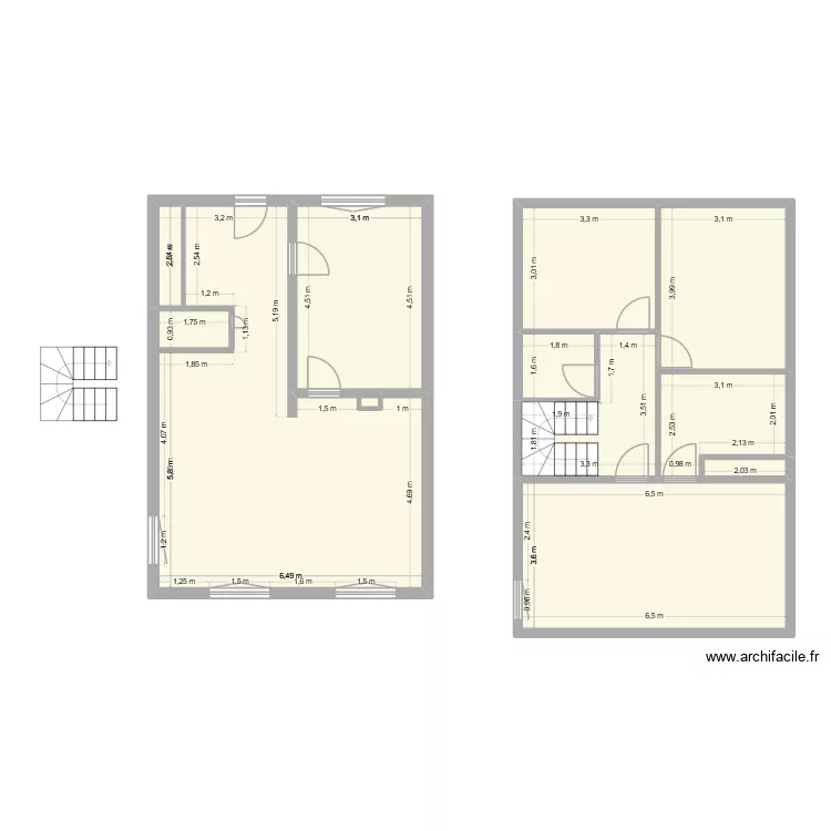 Jouy. Plan de 11  et 123 m²