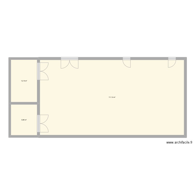 Atelier chanel manufacture R+1. Plan de 3 pièces et 138 m2