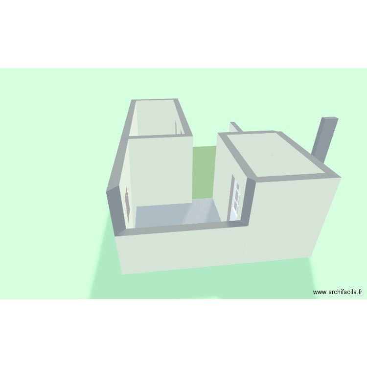 Atelier version terrasse arrière 30.08.25 17h03. Plan de 2 pièces et 14 m2