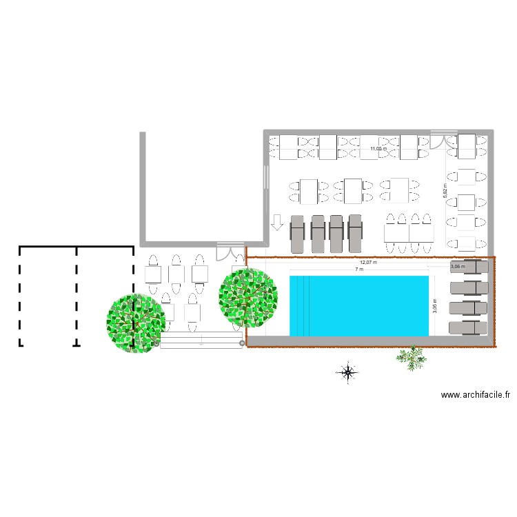 piscine. Plan de 0 pièce et 0 m2