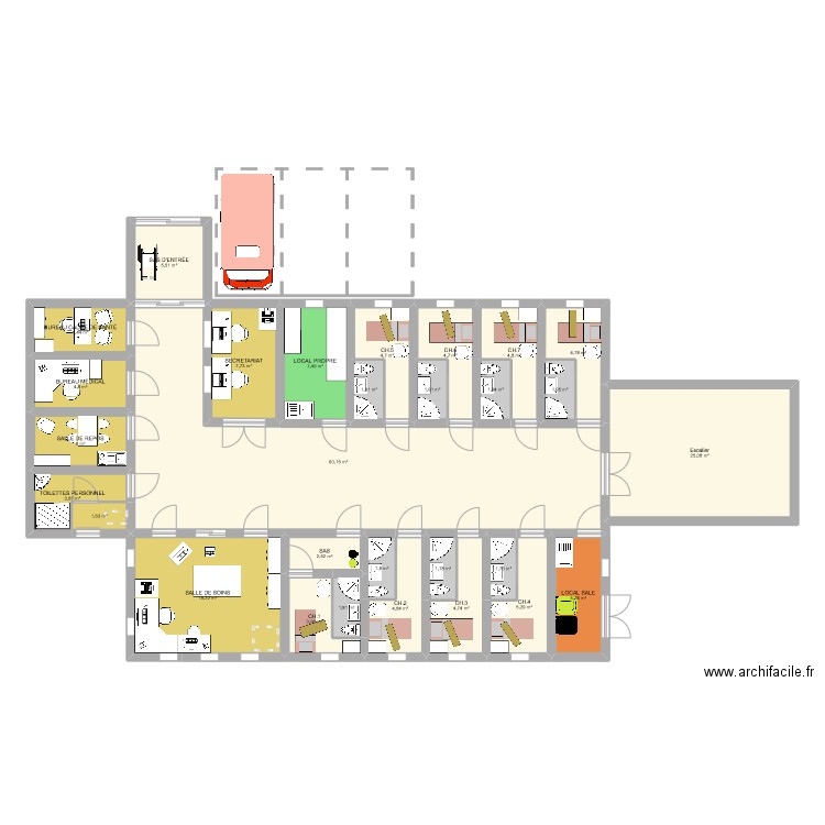 Hôpital de JDR. Plan de 0 pièce et 0 m2