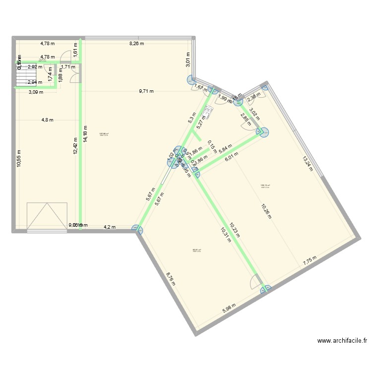 Francois d or. Plan de 4 pièces et 337 m2