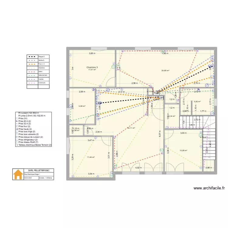 Locaux Saumur - Etage T2+T3 V.22 - Electricité Alim.. Plan de Locaux Saumur - Etage T2+T3 V.22 - Electricité Alim.. Plan de
