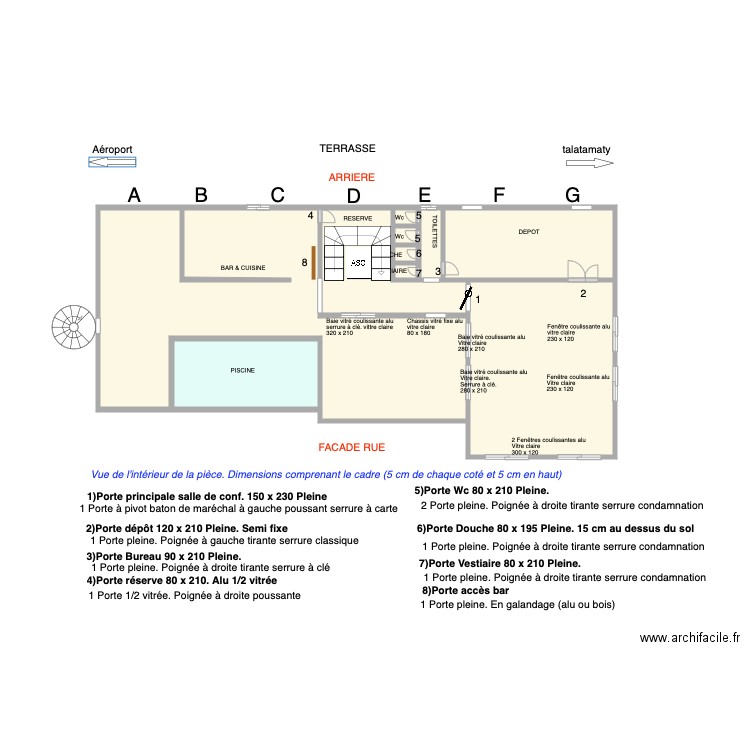 Terrasse Portes et fenêtres du 23 02 20. Plan de 0 pièce et 0 m2