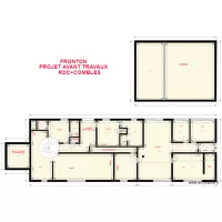 PLAN FRONTON RDC ET COMBLES AVANT TRAVAUX