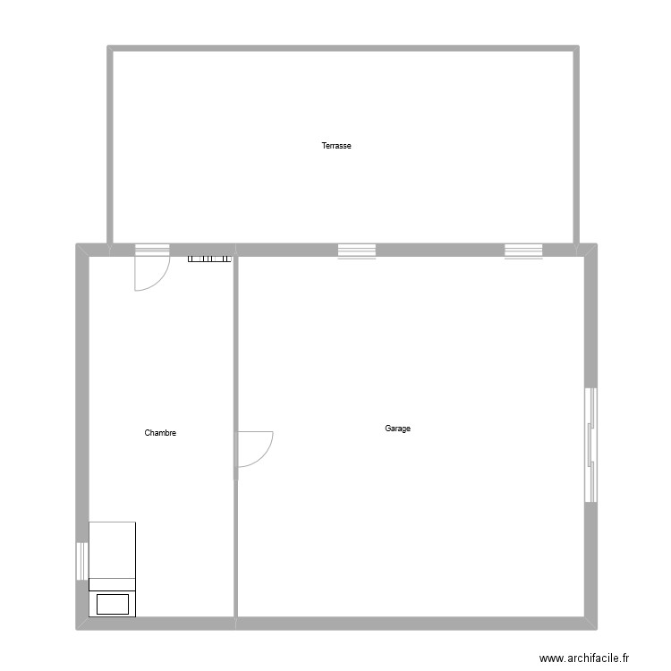 Justine d.B plan actuel sous-sol. Plan de 3 pièces et 117 m2