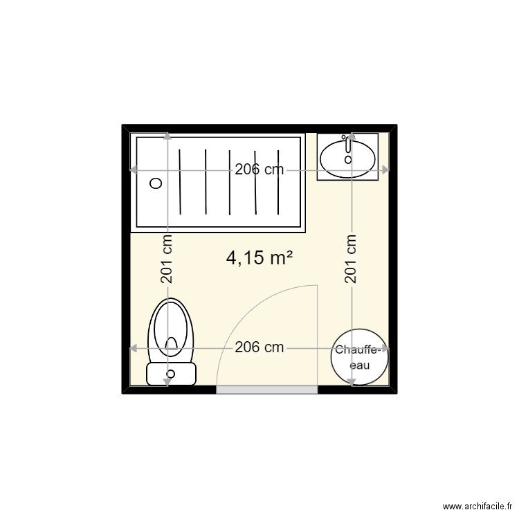 DETHOOR PATRICK. Plan de 1 pièce et 4 m2