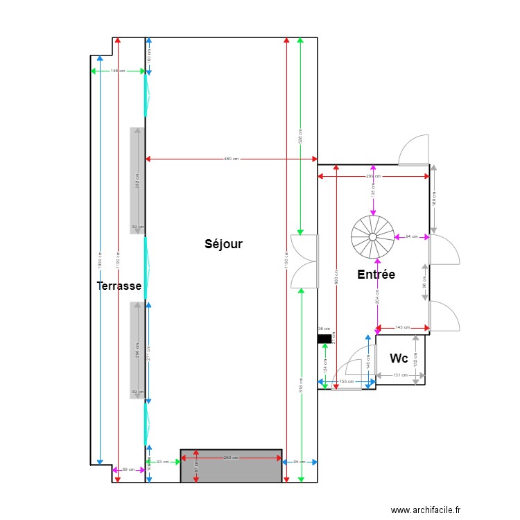 Plan penthouse séjour. Plan de 0 pièce et 0 m2