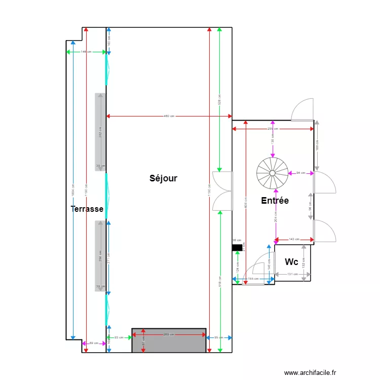Plan penthouse s&eacute;jour. Plan de 