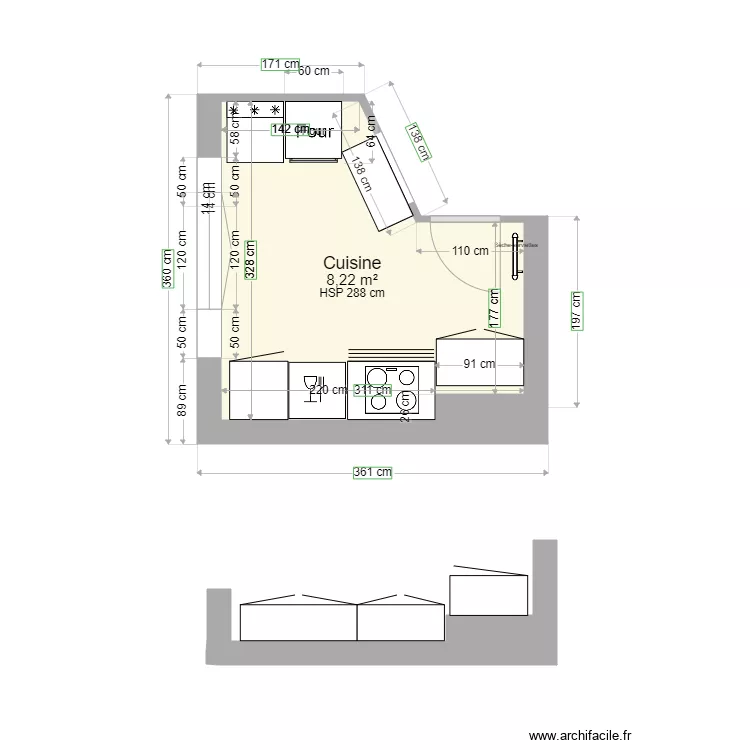 cuisine. Plan de 