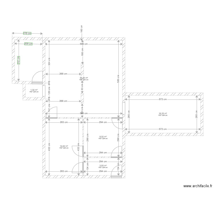 clairval castelneau cote. Plan de 6 pièces et 77 m2