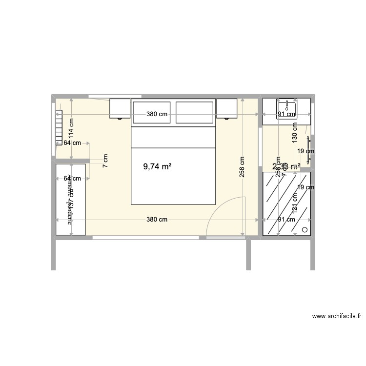 chambre manu V2 chambre moyenne. Plan de 0 pièce et 0 m2