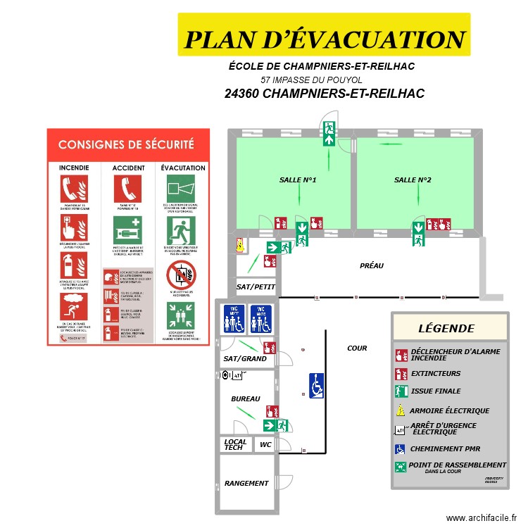 ecole champnier. Plan de 10 pièces et 267 m2