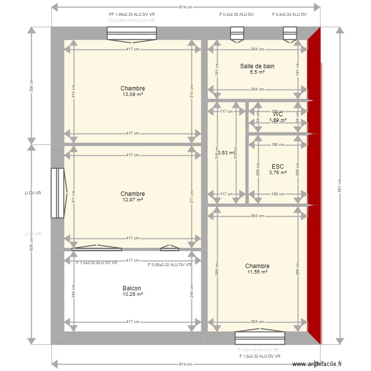 Fabien bernard . Plan de 14 pièces et 114 m2