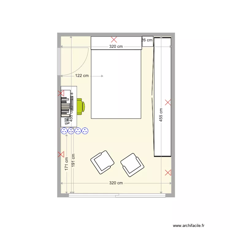 PLAN ELEC BUREAU DRESSING. Plan de 