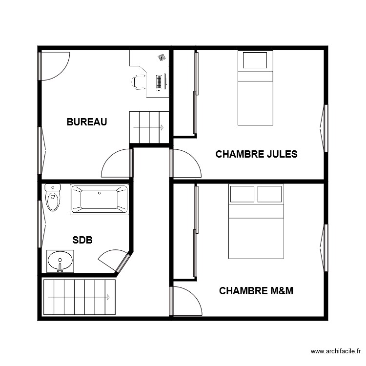 Etage maison CROIX 1. Plan de 0 pièce et 0 m2 Etage maison CROIX 1. Plan de 0 pièce et 0 m2