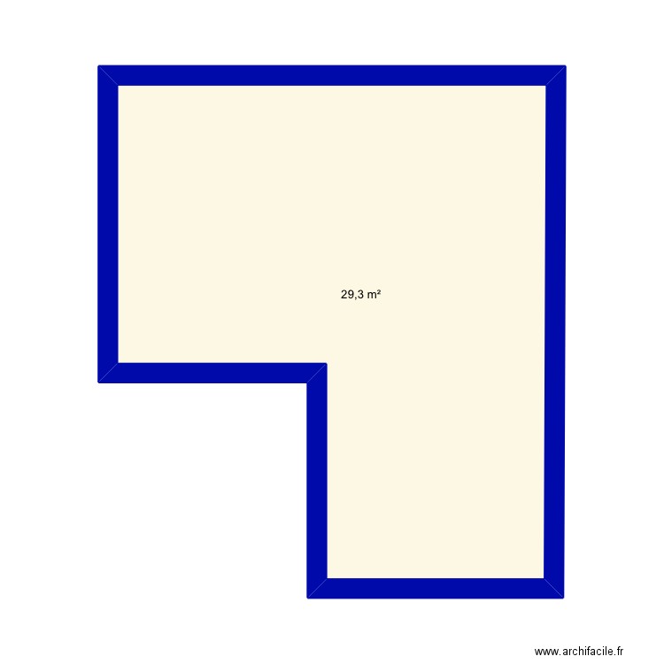 Sejour. Plan de 1 pièce et 29 m2