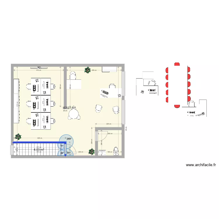 Local Agence Projet Etage. Plan de 